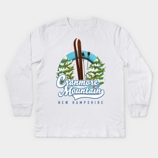 Cranmore Mountain New Hampshire Ski logo Kids Long Sleeve T-Shirt